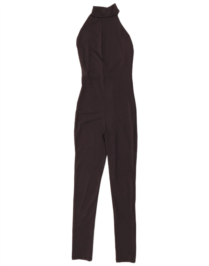 Zara Mujer Halter Mono UK 42 Mediano Poliamida Negro