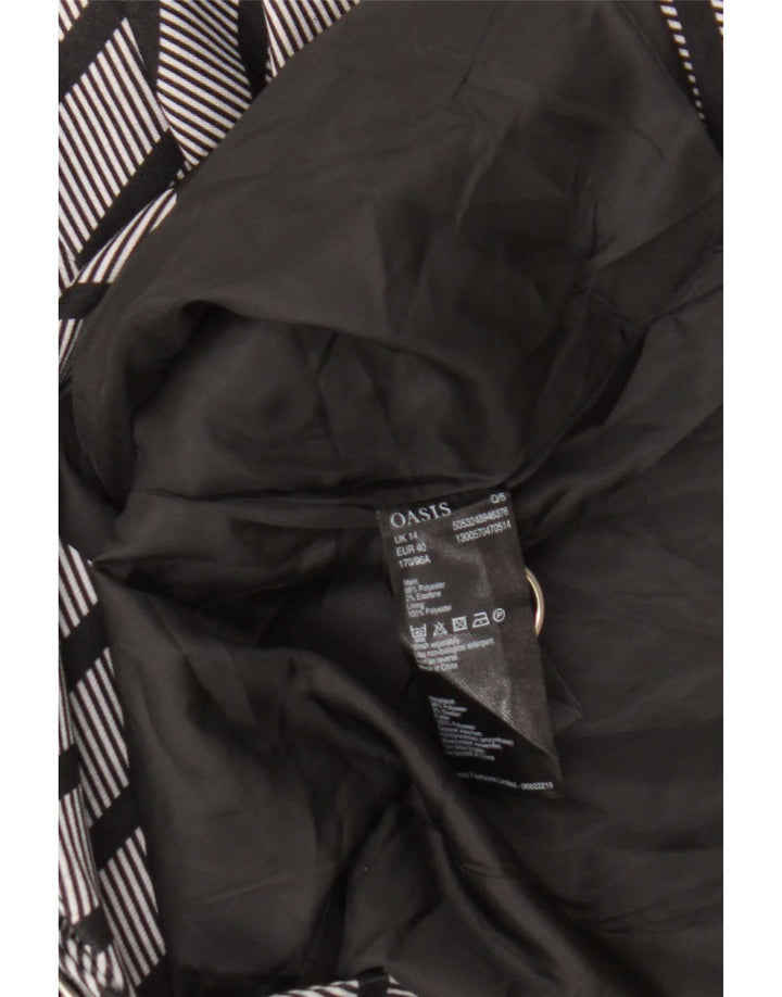 Chaqueta tipo blazer de 1 botón para mujer Oasis UK 44 Poliéster a rayas gris medio