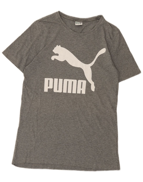 Puma Camiseta gráfica para hombre Top gris medio moteado