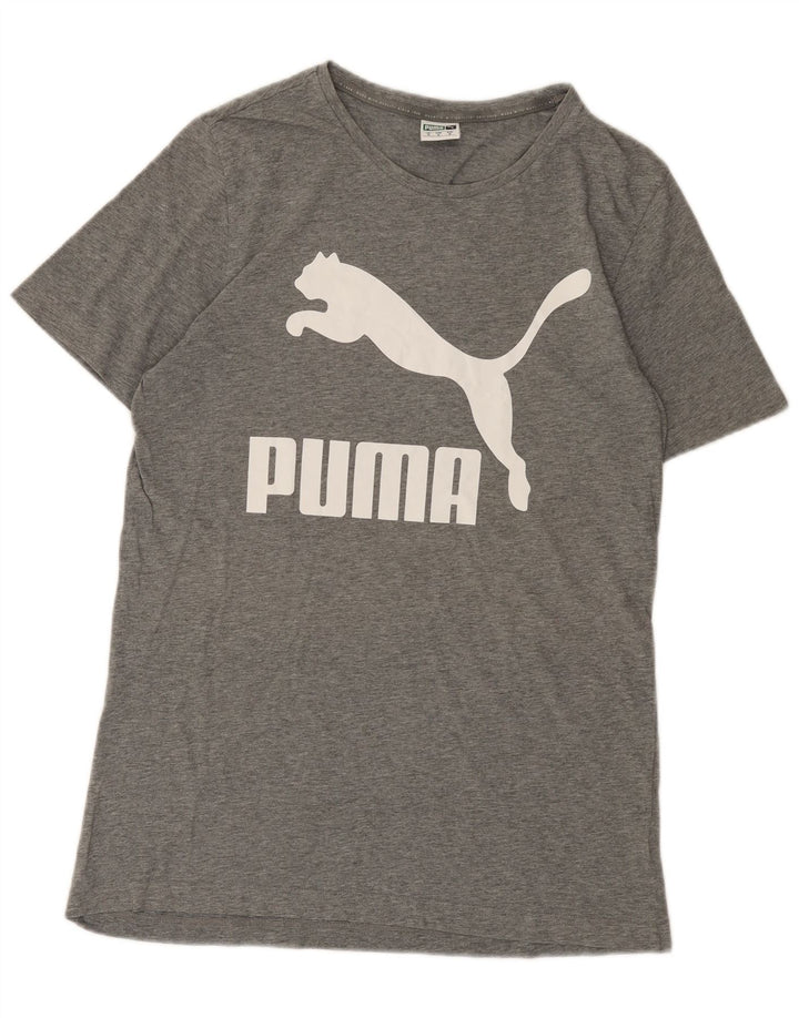 Puma Camiseta gráfica para hombre Top gris medio moteado