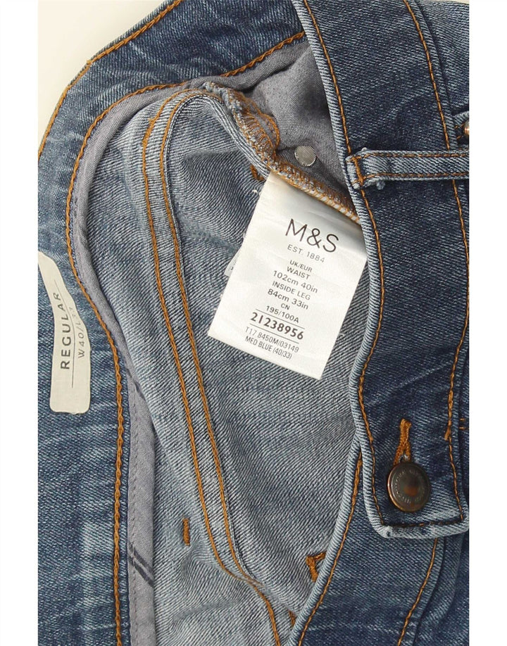 Marks & Spencer Vaqueros rectos de corte regular para hombre W40 L33 Algodón azul