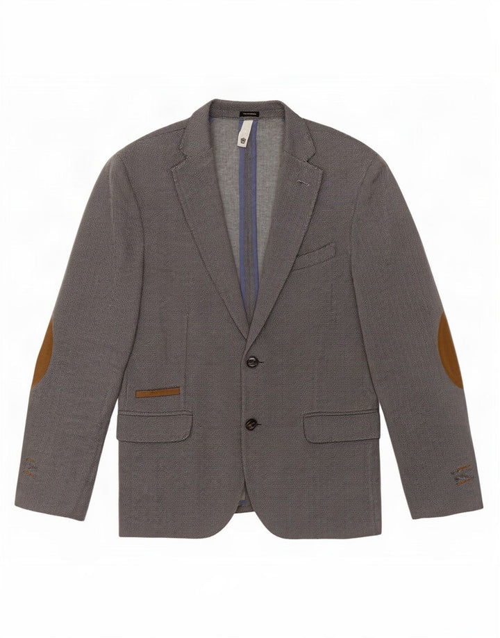 Massimo Dutti Chaqueta Blazer De 2 Botones Para Hombre EU 48 Gris Medio Espiga