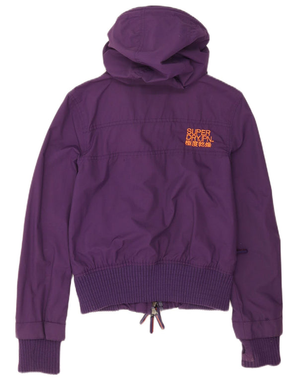 Superdry Chaqueta cortavientos con capucha para mujer UK 6 XS Nylon morado