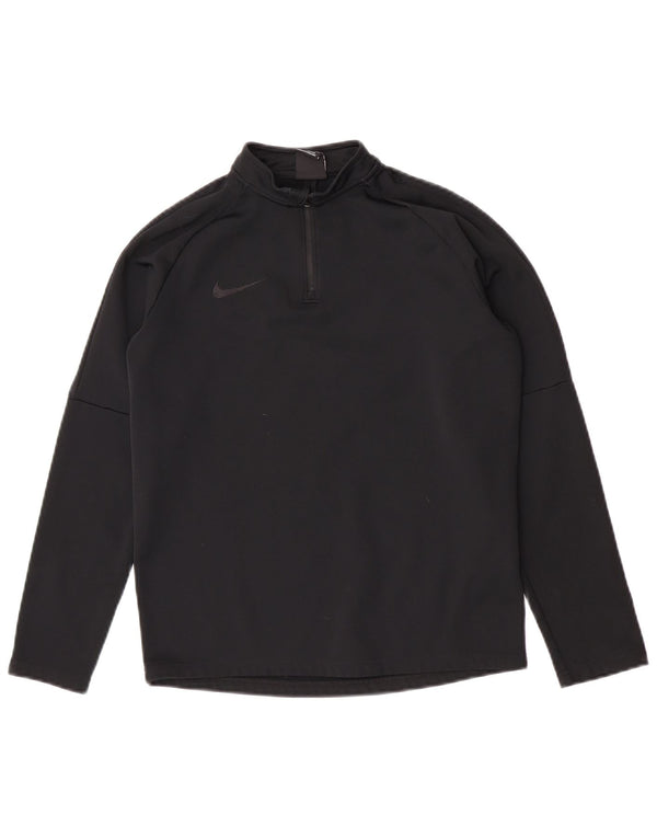 Nike Boys Dri Fit Sudadera con cuello con cremallera Jumper 12-13 años Grande Negro