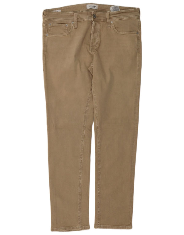 Jack & Jones Hombre GLENN Slim Jeans W34 L32 Algodón Beige