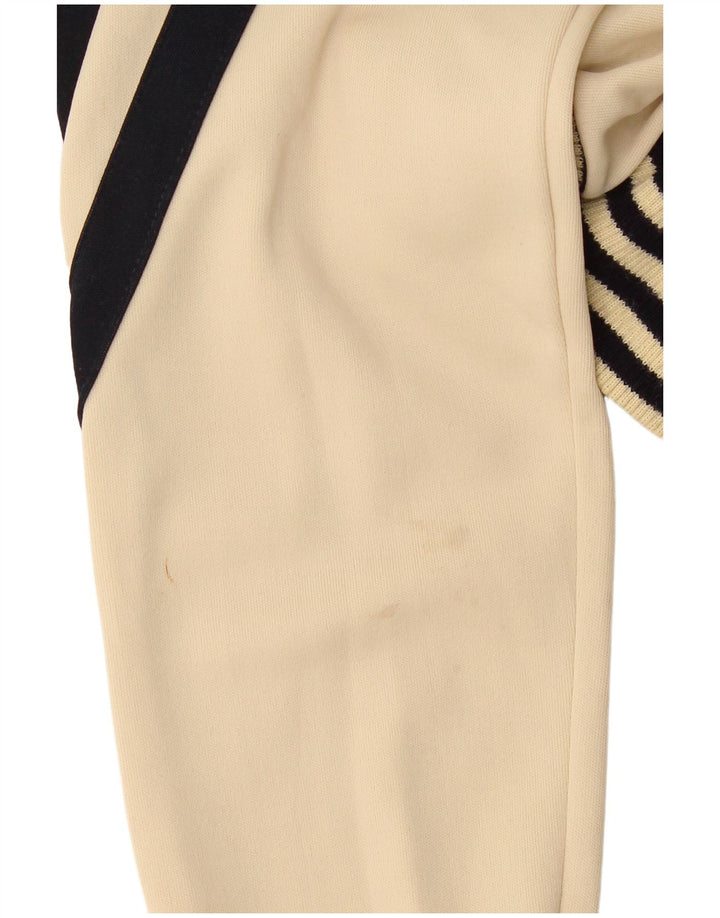 Vintage mujer chándal top chaqueta Reino Unido 14 medio beige colorblock