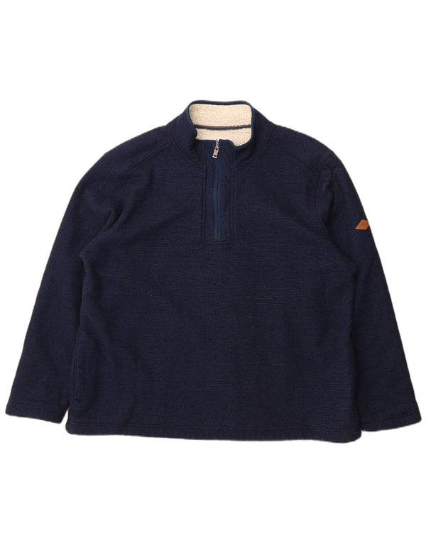 Orvis - Sudadera Sherpa con cuello y cremallera para hombre, talla 2XL, poliéster azul marino