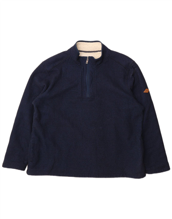 Orvis - Sudadera Sherpa con cuello y cremallera para hombre, talla 2XL, poliéster azul marino