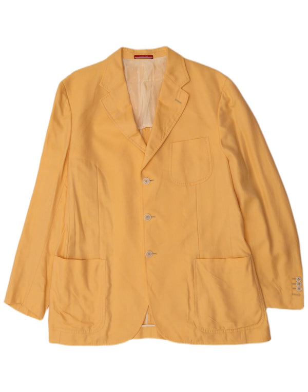Pal Zileri Chaqueta tipo blazer de 3 botones para hombre IT 54 2XL Algodón amarillo