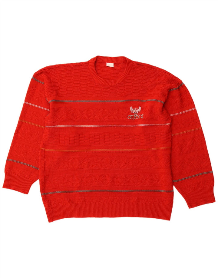 GUCCI Jersey de cuello redondo para hombre con rayas rojas medianas