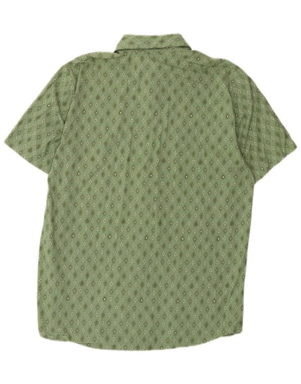 Camisa Volcom Hombre Manga Corta Algodón Geométrico Verde Medio
