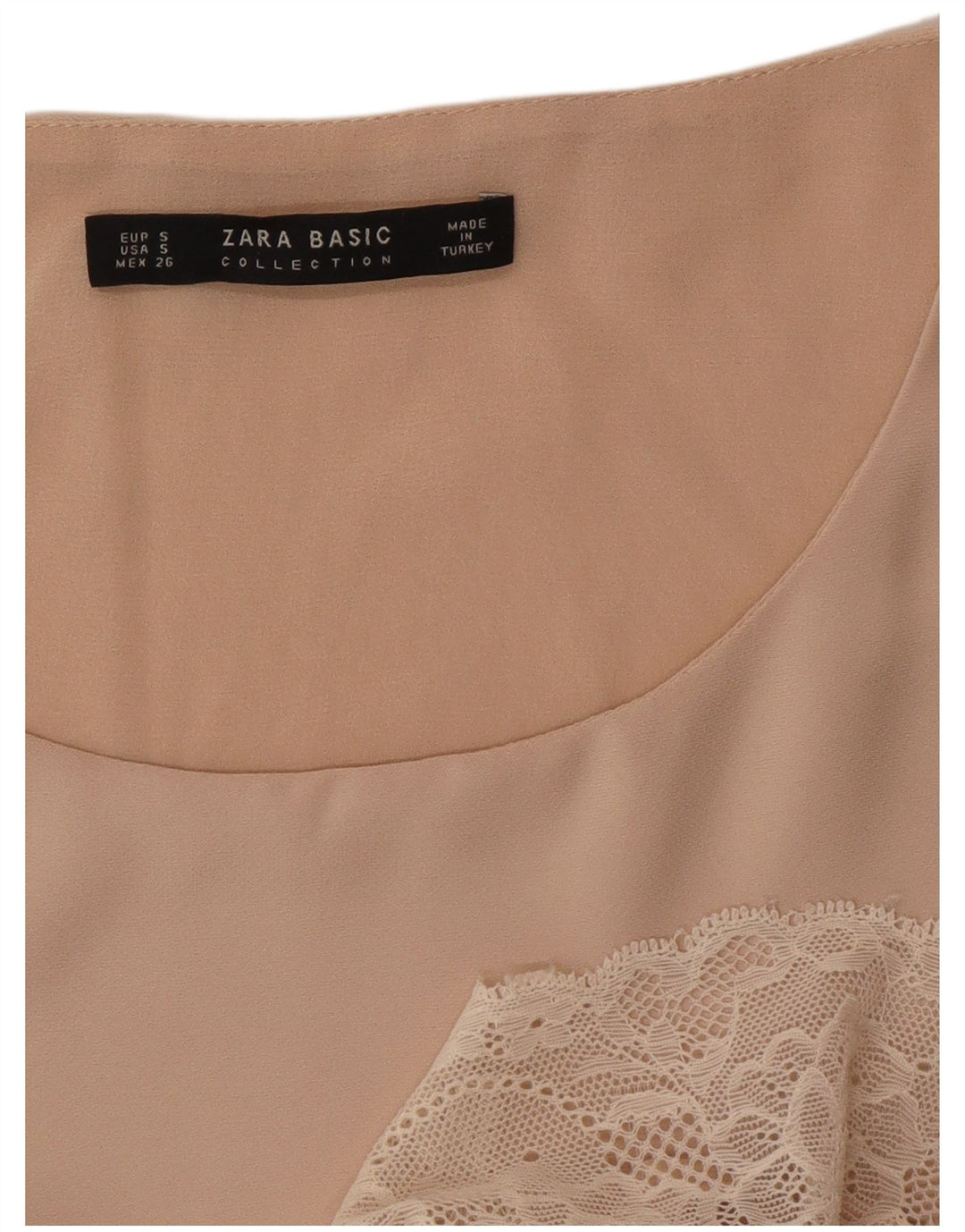 Zara Mujer Blusa Sin Mangas Top UK 10 Small Beige