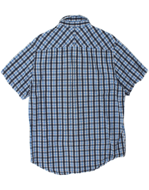 TIMBERLAND Camisa Regular Fit De Manga Corta Para Hombre Algodón A Cuadros Azul Grande