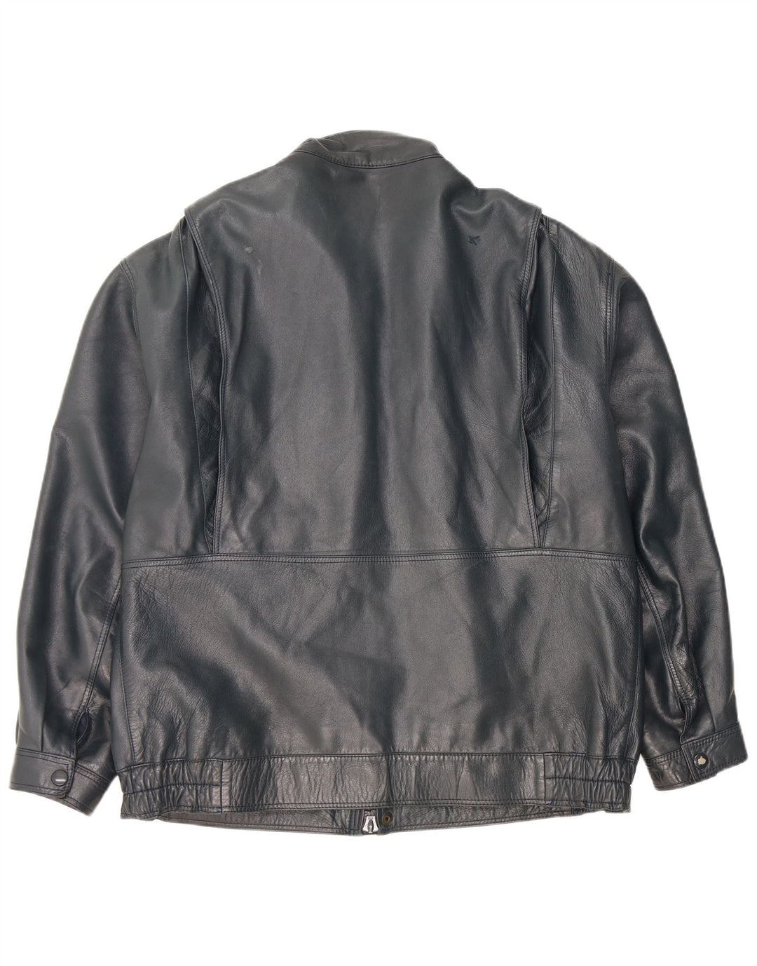 Vintage chaqueta de cuero para hombre Reino Unido 42 XL cuero azul marino