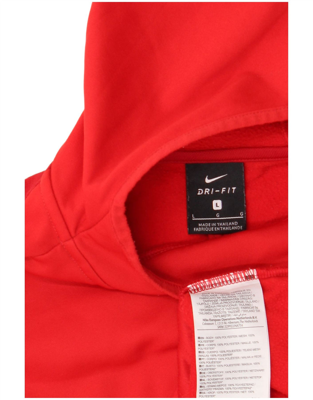 NIKE Sudadera con capucha Dri Fit Graphic para hombre, talla grande, poliéster rojo