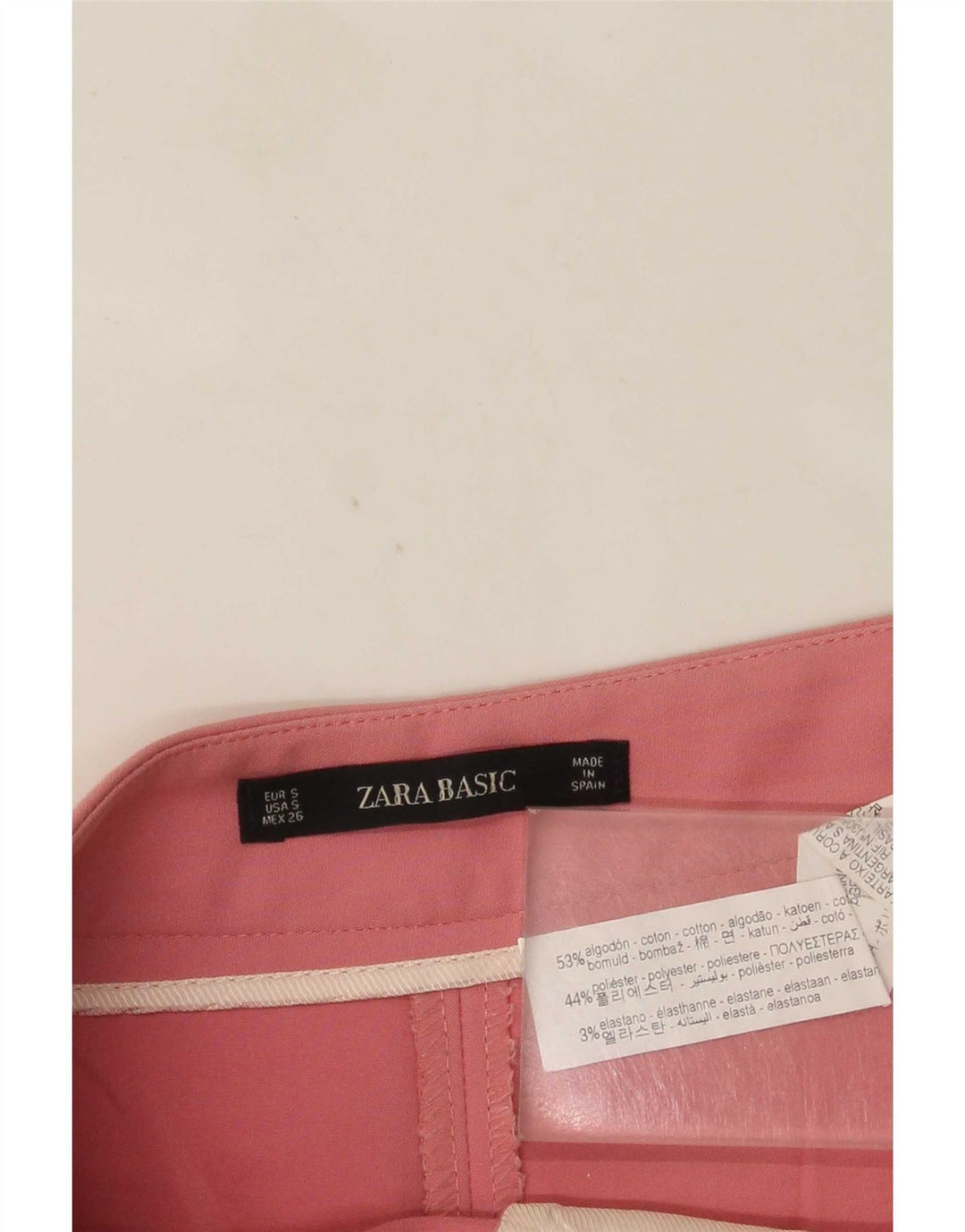 Zara Mujer Hot Pants Small W26 Algodón Rosa