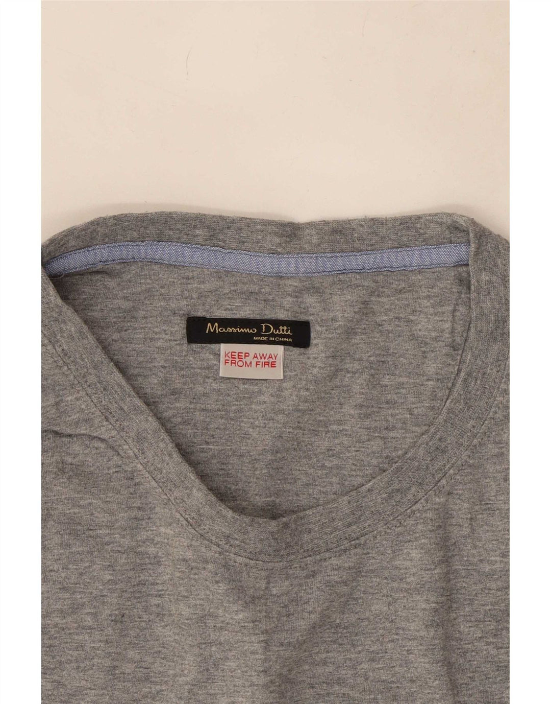 Camiseta Massimo Dutti Hombre Top Gris Medio