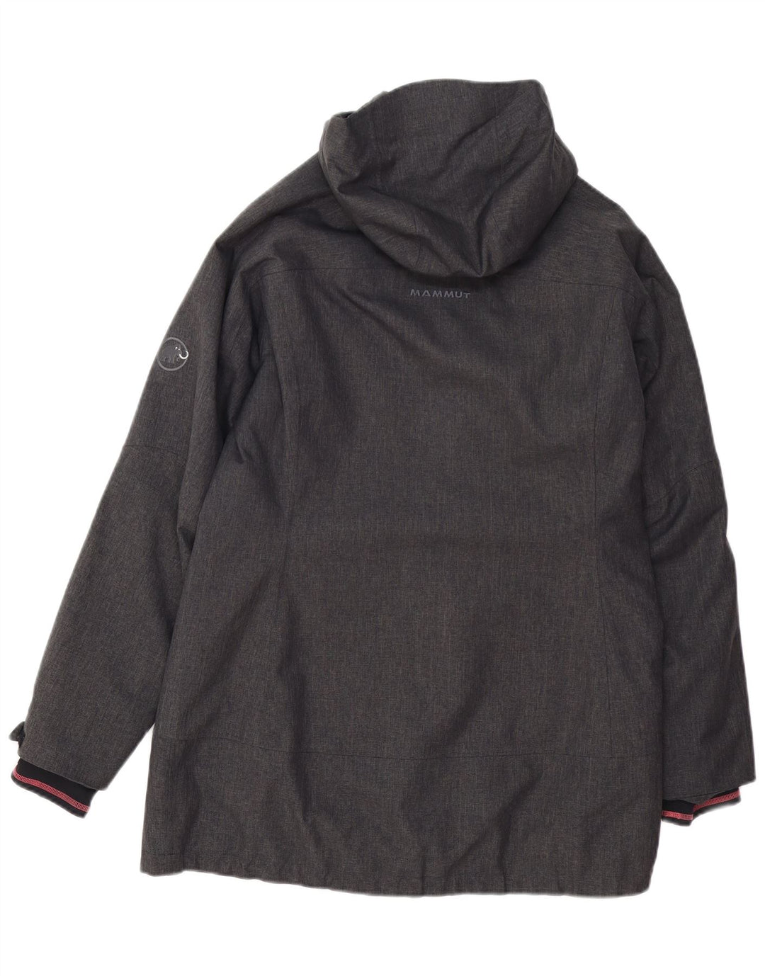 MAMMUT Abrigo cortavientos con capucha para mujer UK 46 Poliéster gris grande