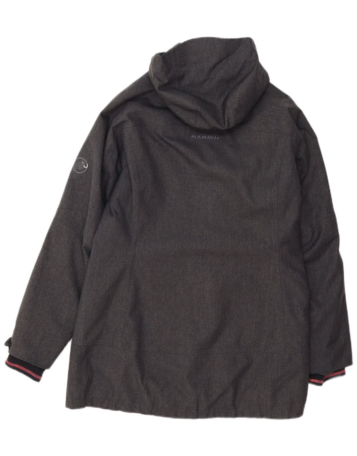 MAMMUT Abrigo cortavientos con capucha para mujer UK 46 Poliéster gris grande
