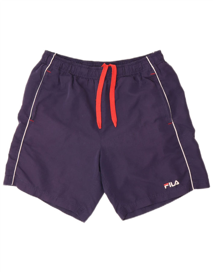 Fila Shorts deportivos gráficos para hombre Poliéster azul marino mediano