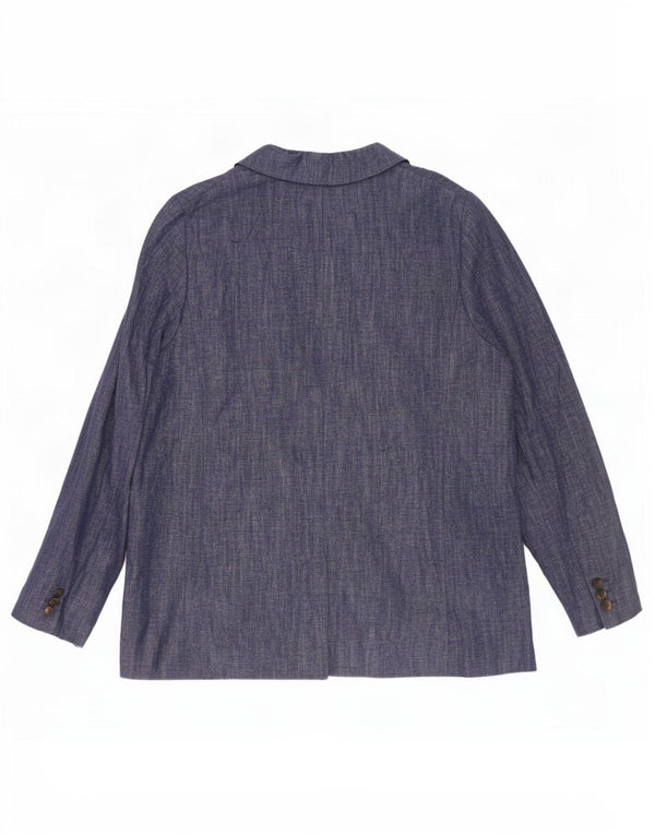 Marks & Spencer Chaqueta tipo blazer de 2 botones para mujer UK 46 Grande Algodón azul marino