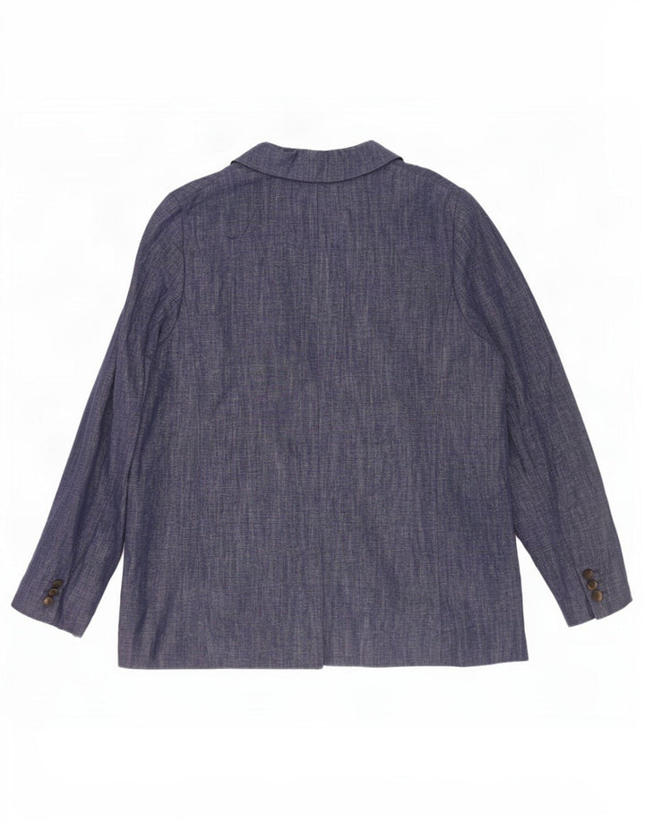 Marks & Spencer Chaqueta tipo blazer de 2 botones para mujer UK 46 Grande Algodón azul marino
