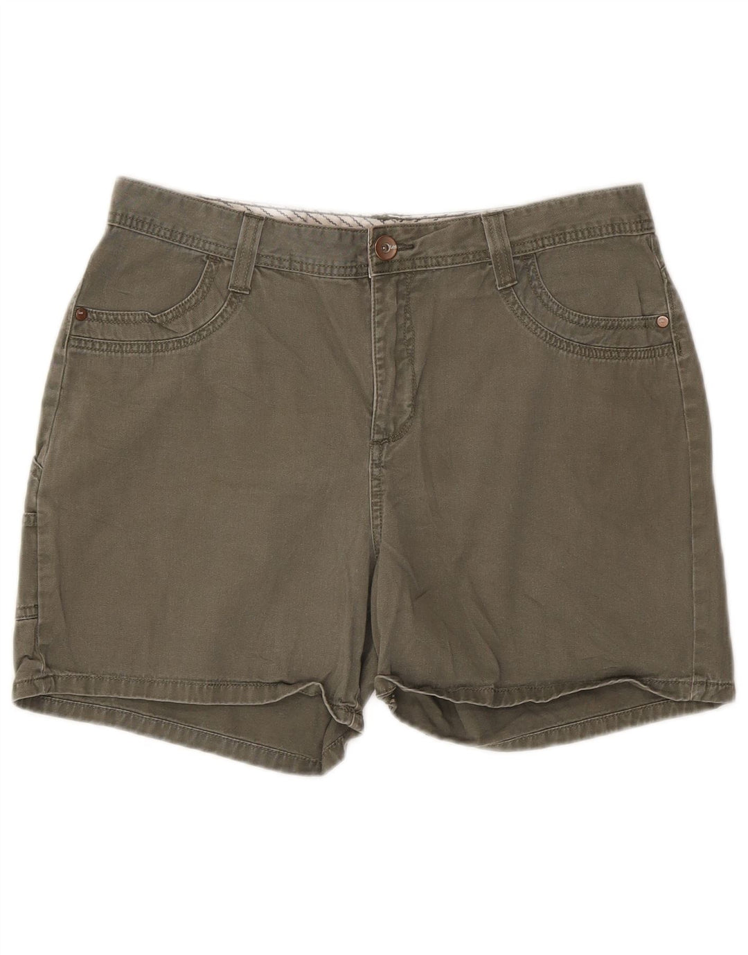 LEE Pantalones cortos cargo para mujer US 12 Large W32 Caqui Algodón