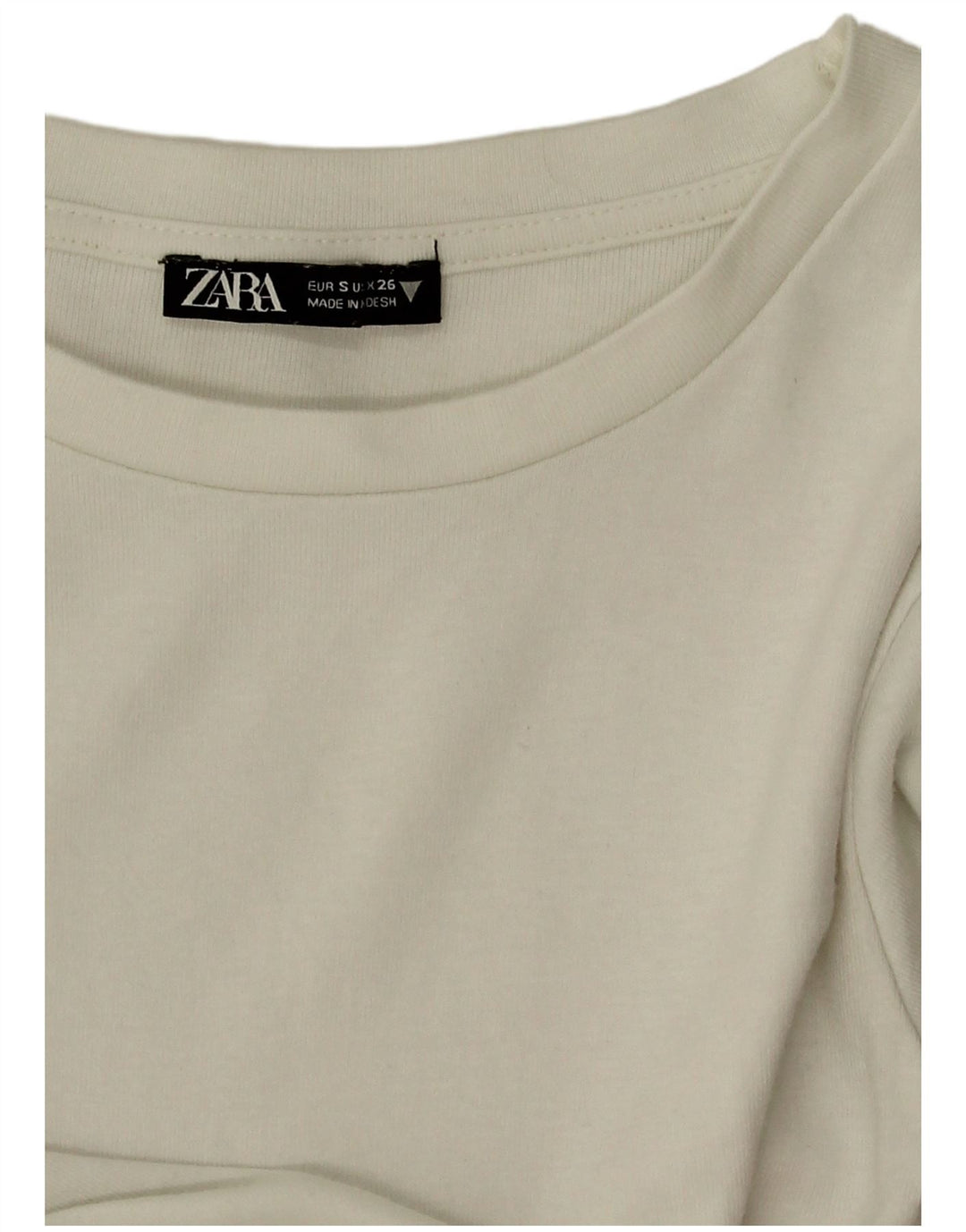 Zara Body De Manga Larga Para Mujer UK 8 Small Off White