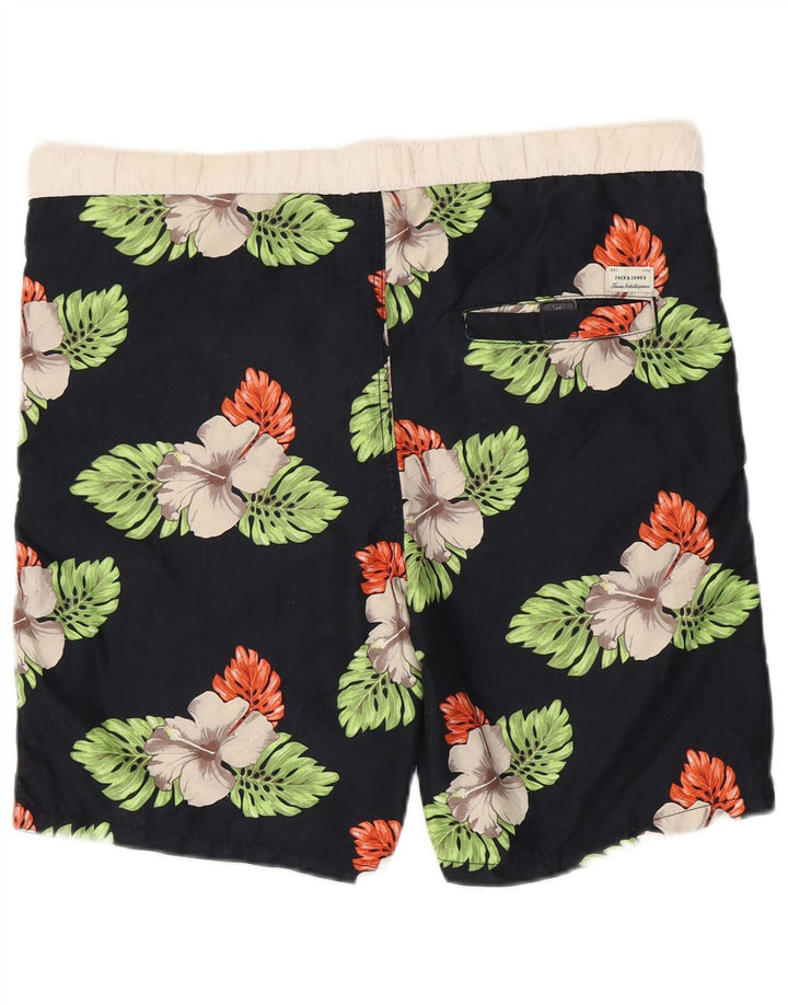 JACK & JONES Hombre Bañador Shorts Medium Negro Floral Poliéster