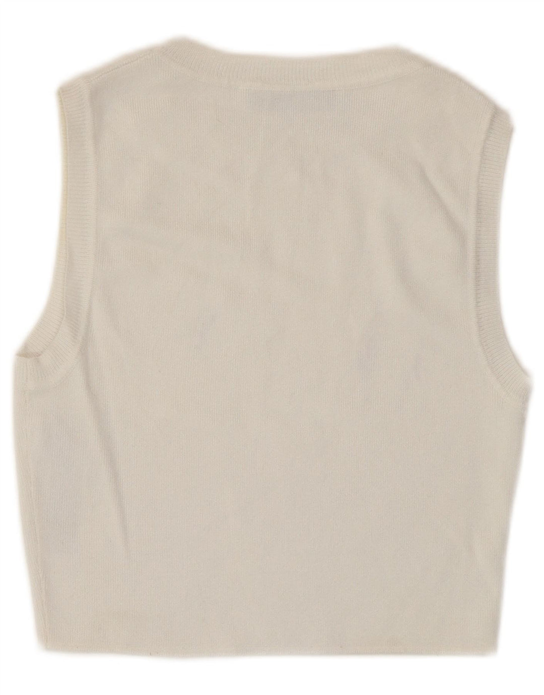 Zara Top corto sin mangas para mujer UK 42 Viscosa blanca mediana