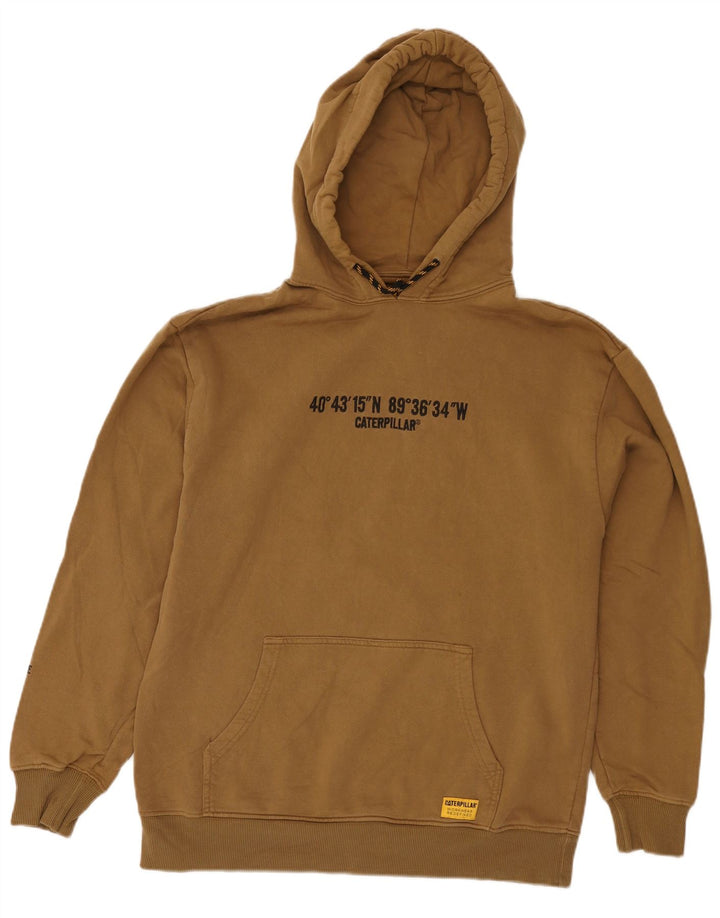 Caterpillar Hombre Sudadera Con Capucha Gráfica Jersey De Algodón Caqui Mediano