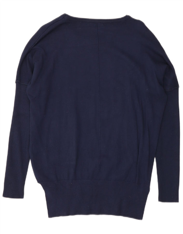 GUESS Suéter extragrande con cuello barco para mujer UK 6 Small Azul marino