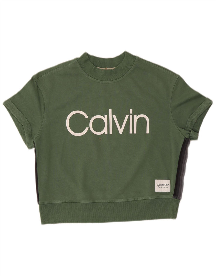 Calvin Klein Sudadera con gráfico de Gran tamaño para Mujer UK 10 Small Green