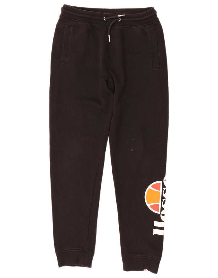 ELLESSE Pantalones de chándal con estampado gráfico para niños 11-12 años Algodón negro