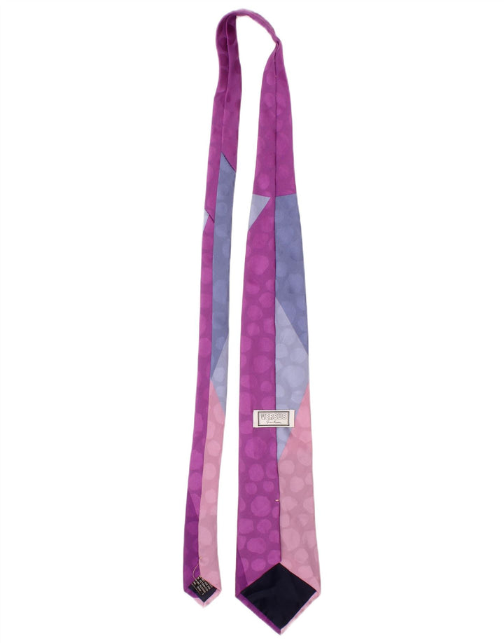 Corbata para hombre Versus By Gianni Versace Talla única Púrpura Colorblock Seda Diseñador