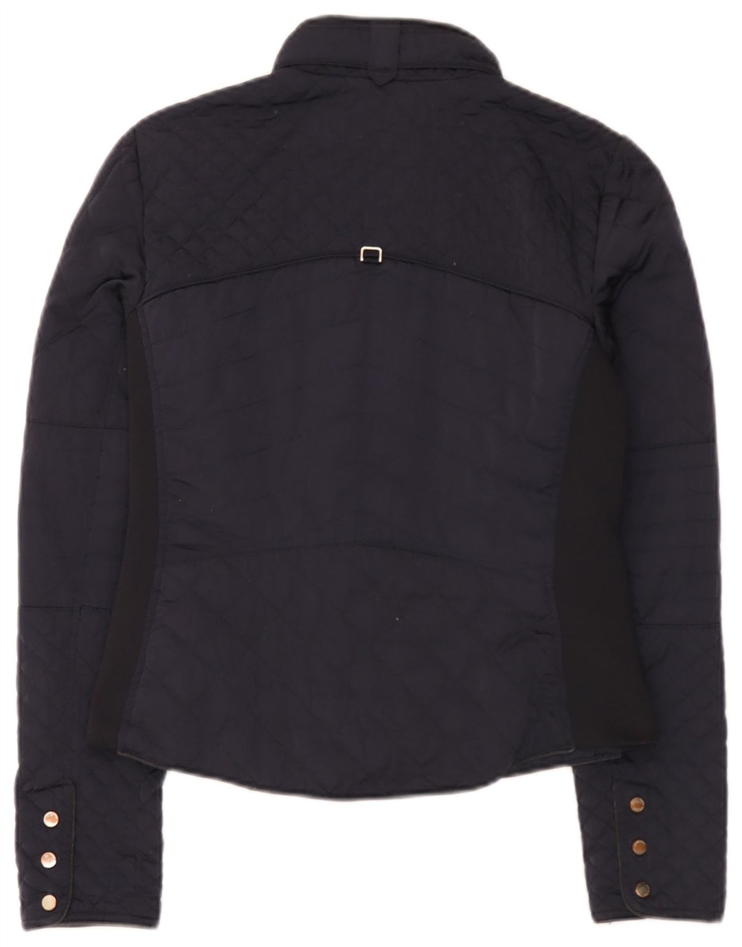 Zara Mujer Chaqueta Acolchada UK 12 Mediano Azul Marino Poliéster