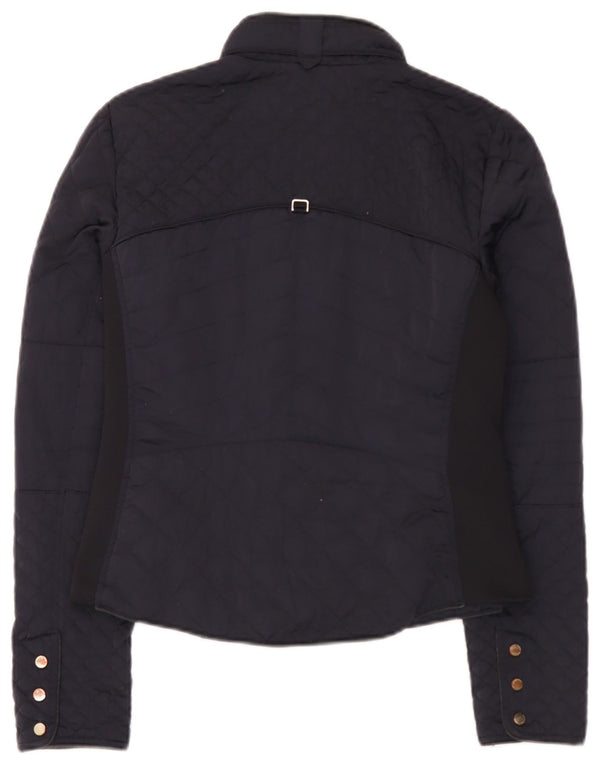 Zara Mujer Chaqueta Acolchada UK 12 Mediano Azul Marino Poliéster