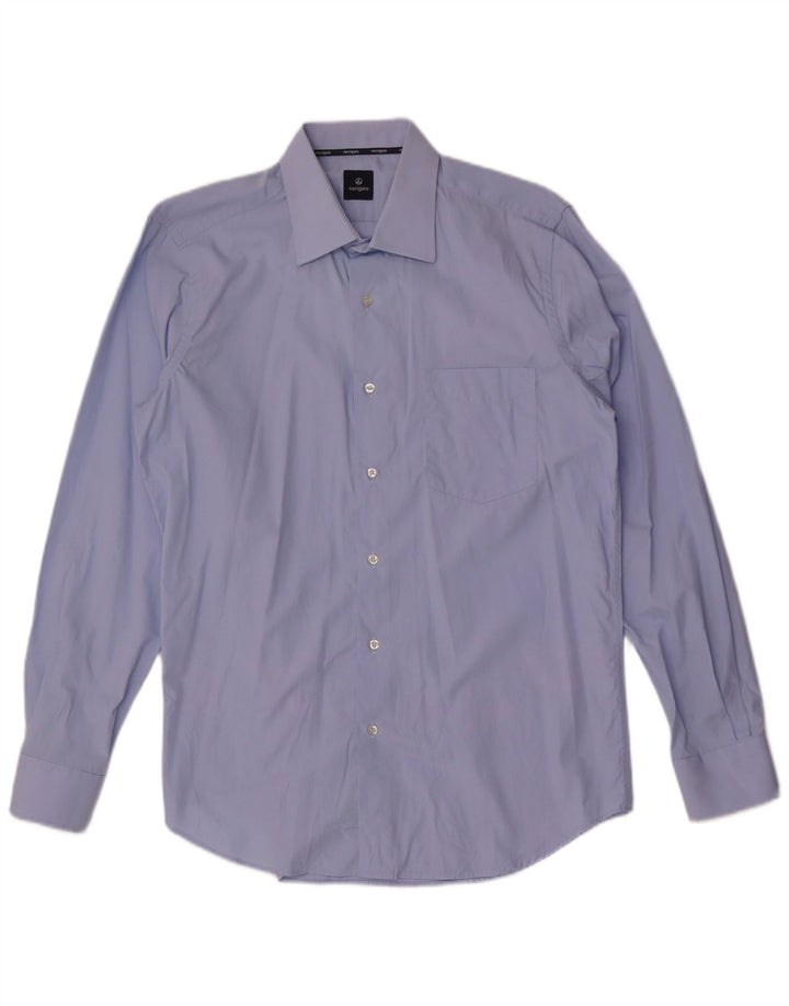 Camisa Navigare para hombre Talla 40 15 3/4 Algodón azul medio