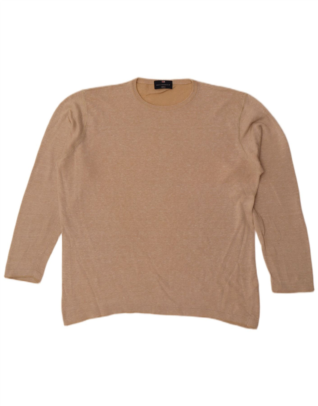 Marks & Spencer - Jersey de cuello redondo para hombre, color azul, talla grande, color beige