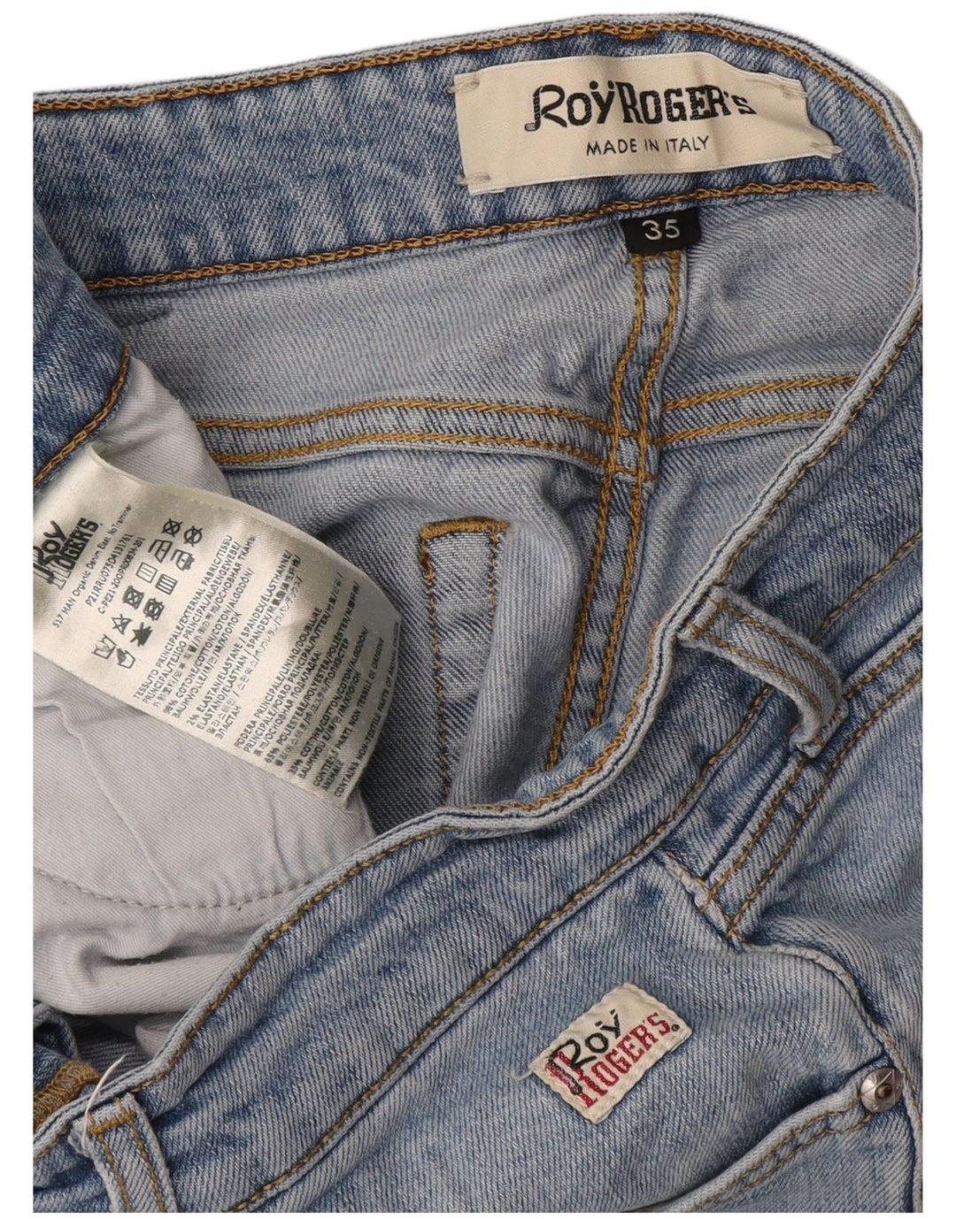 Roy Rogers Vaqueros rectos para hombre W35 L31 Algodón azul