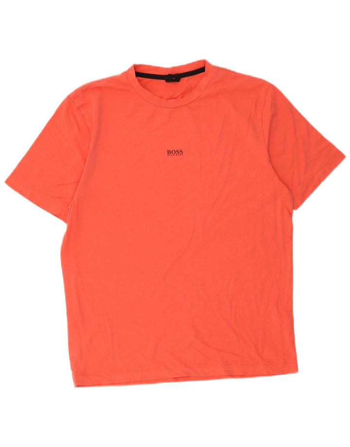 Hugo Boss Hombre Camiseta Relaxed Fit Top Algodón Naranja Medio