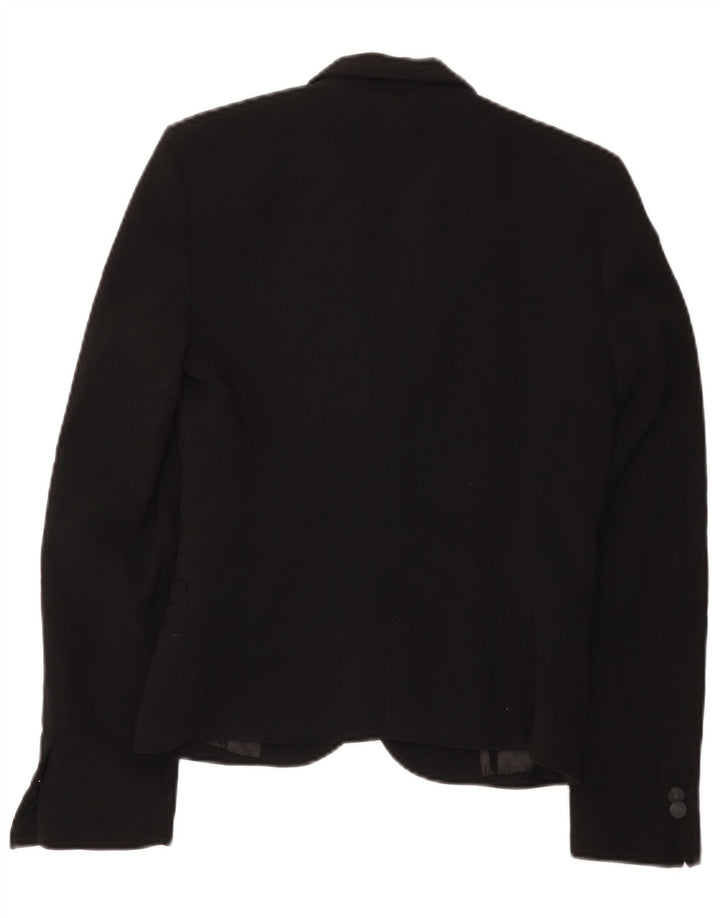 Zara Mujer Chaqueta Blazer De 1 Botón UK 6 XS Negro