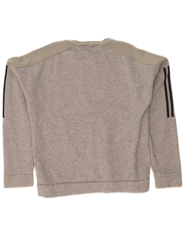 Adidas Hombre Sudadera Jumper Small Gris Colorblock Algodón