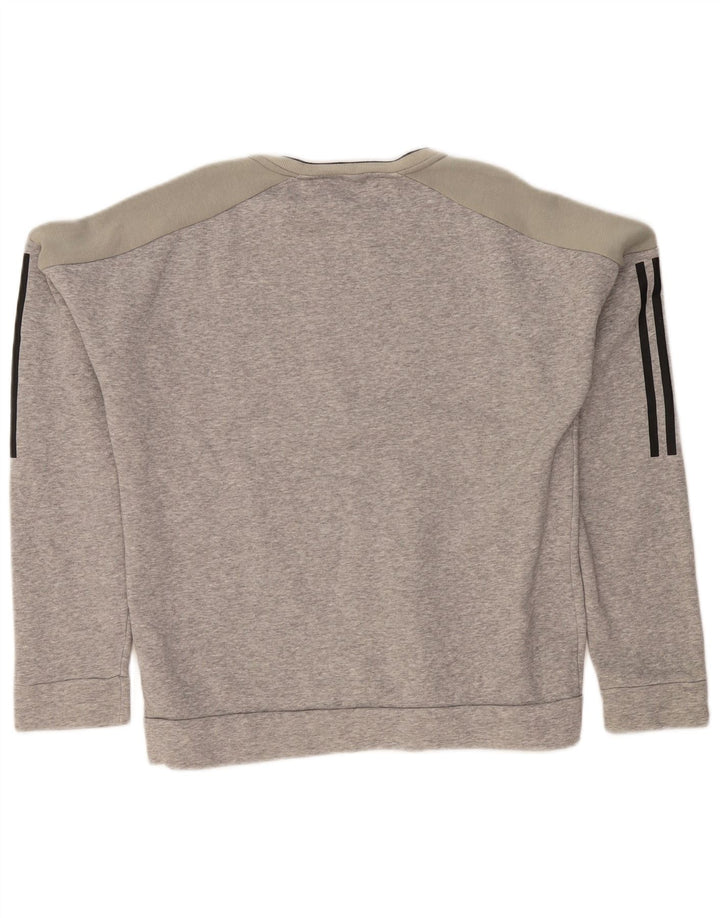 Adidas Hombre Sudadera Jumper Small Gris Colorblock Algodón