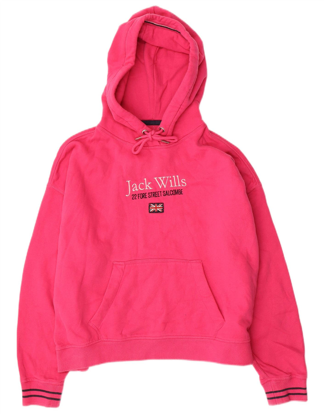 JACK WILLS Jersey con capucha y gráfico de corte extragrande para mujer UK 40 Medium Pink