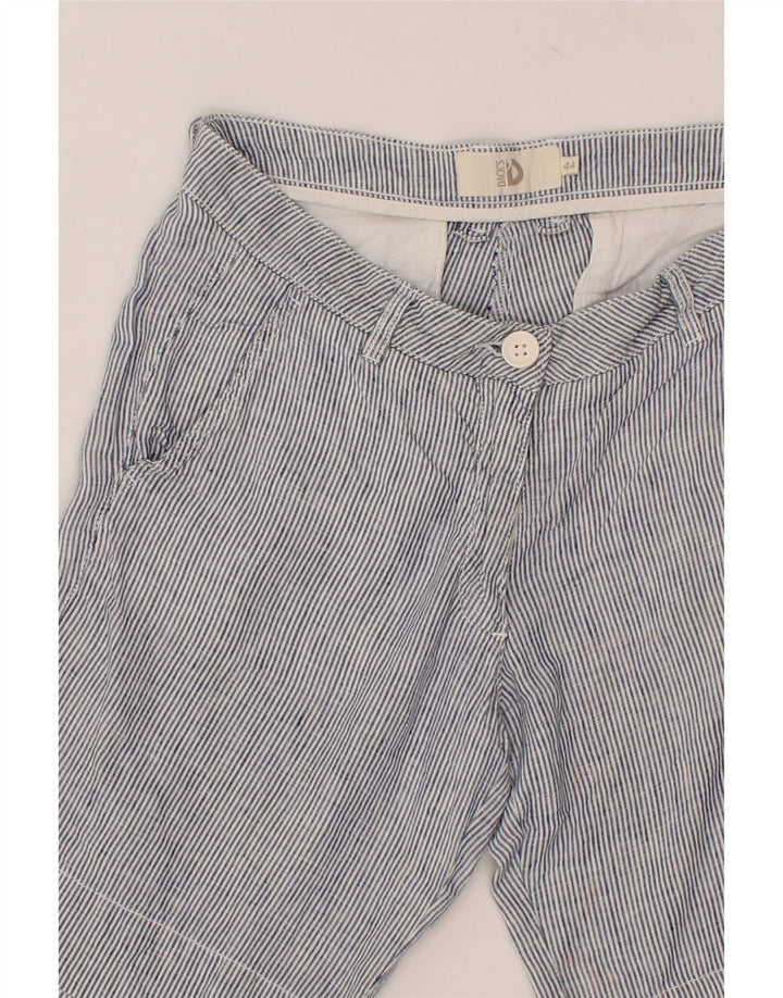 DACK'S Womens Chino Shorts IT 44 Medium W32 Blue Pinstripe Linen Vintage Dack's and Second-Hand Dack's from Messina Hembry 