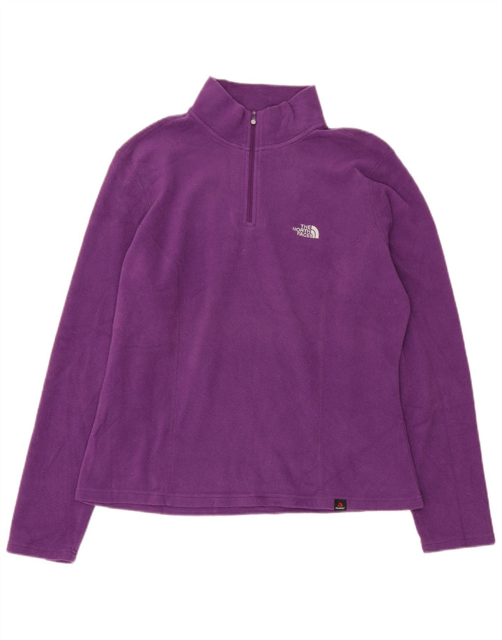 THE NORTH FACE Jersey polar con cuello y cremallera para mujer UK 46 Poliéster morado grande