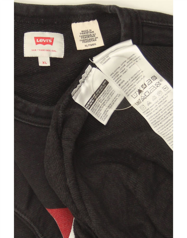 LEVI'S Sudadera gráfica para hombre Jumper XL Algodón negro