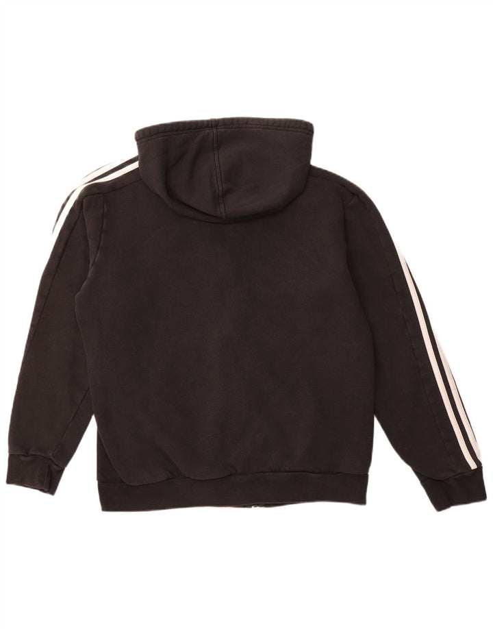 ADIDAS Suéter con capucha y cremallera para hombre Algodón negro mediano