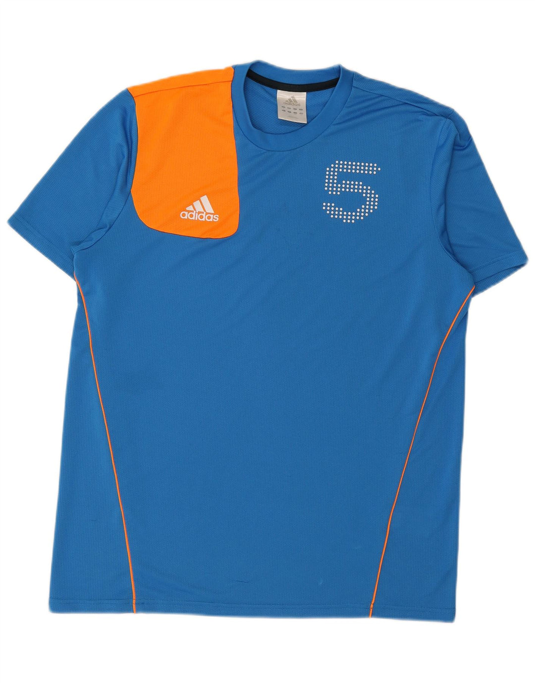 ADIDAS Camiseta gráfica para hombre Top grande Azul Colorblock Poliéster